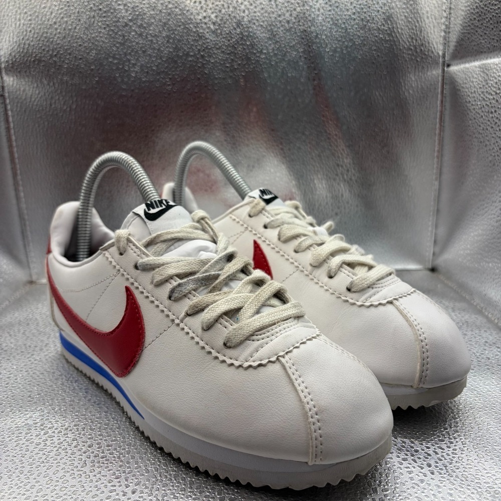 Size 6.5 Nike Classic Cortez White Blue Red Forrest Gump Womens Shoes 807471-103